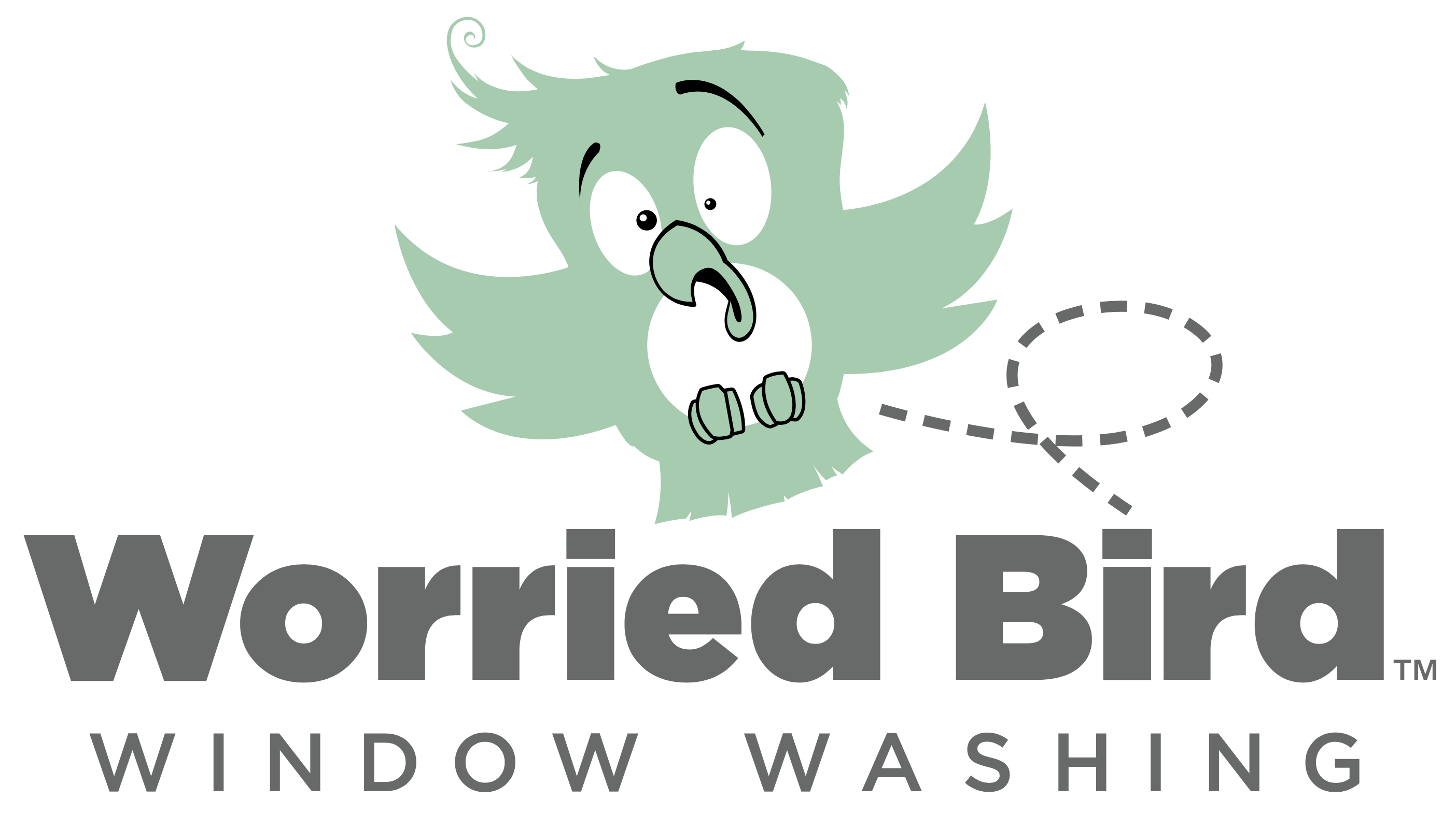 Worried Bird Window Washing Logo